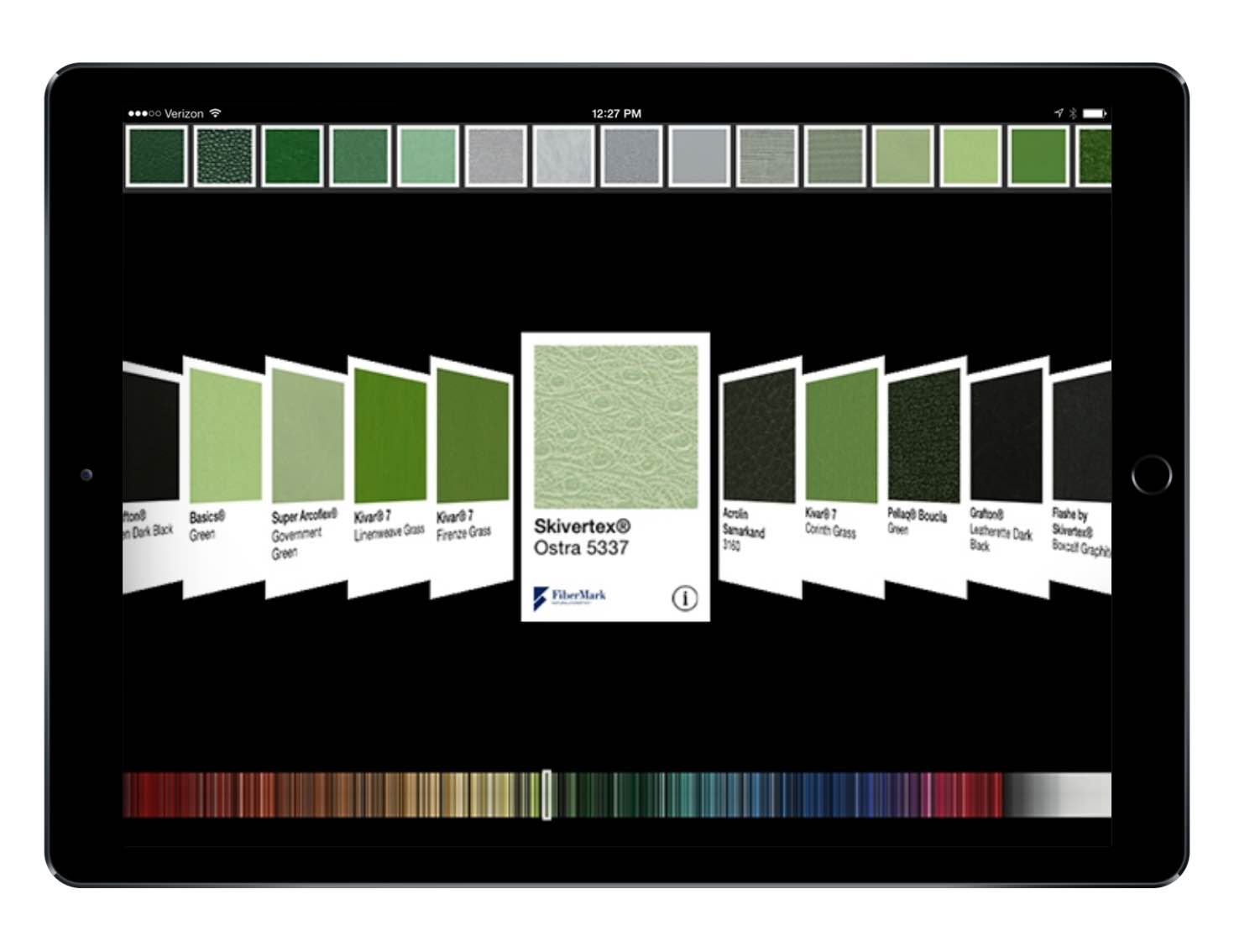 FiberMark iPad app swatchbook