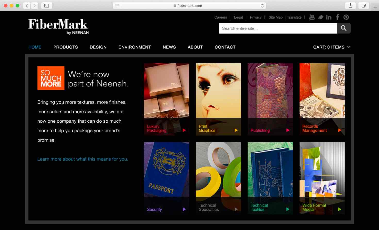 FiberMark home page